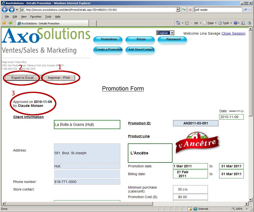 Promotion details